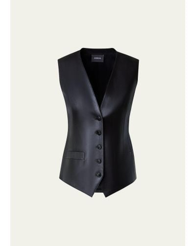 Akris Bello Leather Vest - Black