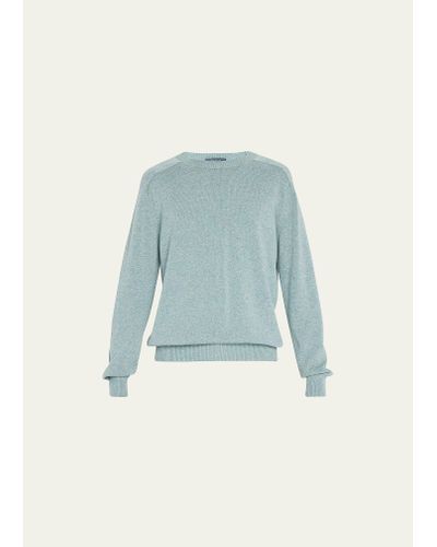 Bergdorf Goodman Cashmere Crewneck Sweater - Blue