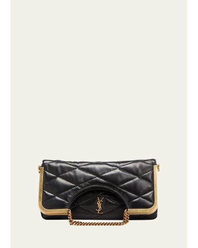 Saint Laurent Cerniera Ysl Quilted Leather Top-handle Bag - Gray