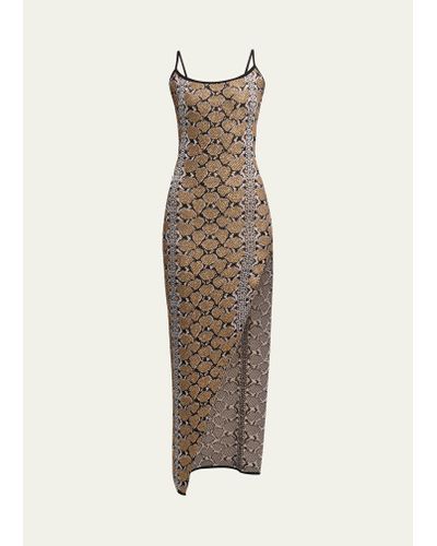 Balmain Python Knit Maxi Dress - Natural