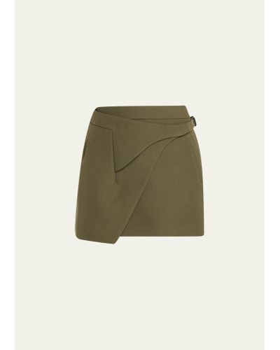 Wardrobe NYC Wrap Mini Skirt - Green