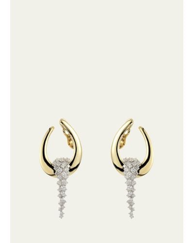 YEPREM 18k Yellow Gold Diamond Drip Earrings - Natural