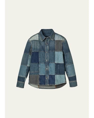 Marc Jacobs Patchwork Denim Shirt - Blue