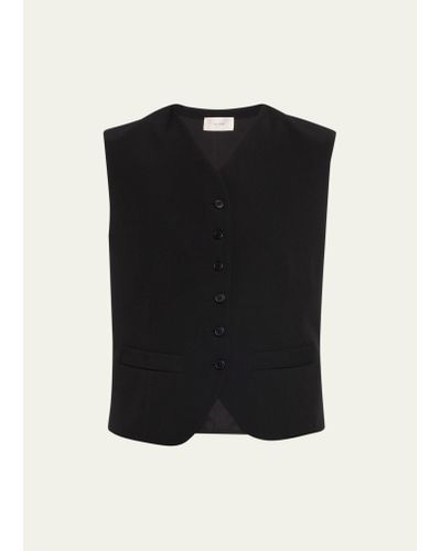 The Row Vegas Button-front Wool Vest - Black