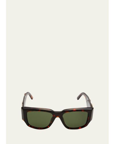 Palm Angels Laguna Maxi-logo Restangle Sunglasses - Natural