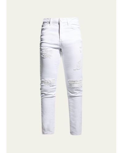 Monfrere Greyson Faded Distressed Skinny Jeans - White