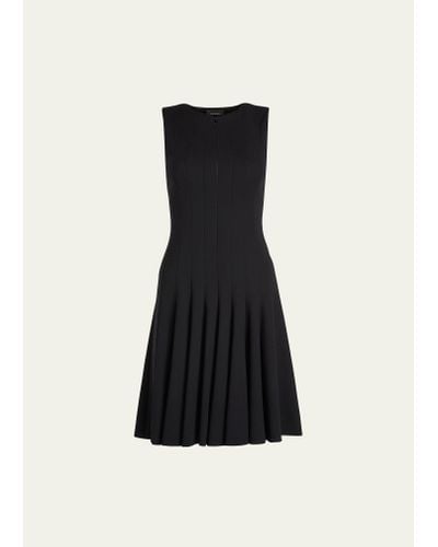 Akris Sleeveless Zip-front Seamed A-line Dress - Black