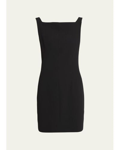 Givenchy Draped-back Boatneck Sleeveless Mini Dress - Black