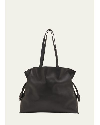 Loewe Flamenco Xl Shoulder Bag In Napa Leather With Blind Embossed Anagram - Black