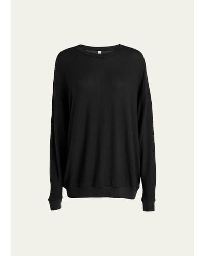 Alo Yoga Soho Crewneck Pullover Sweatshirt - Black