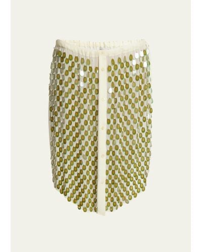 Dries Van Noten Shirty Embellished Knee-length Skirt - White
