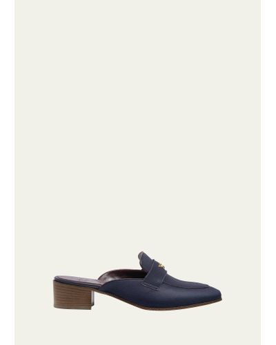 Bougeotte Leather Loafer Mules - White