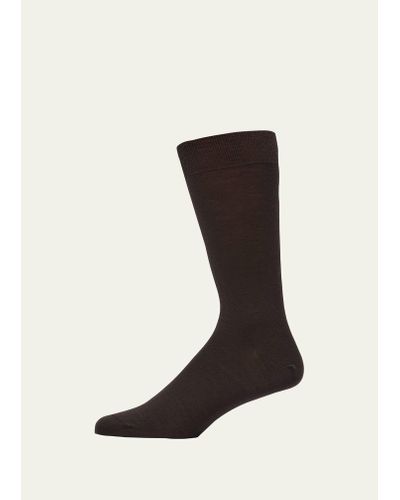Bresciani Knit Crew Socks - Black