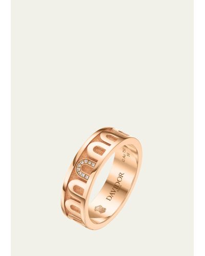 Davidor L'arc De Ring Mm In 18k Rose Gold With Satin Finish And Porta Simple Diamonds - Natural