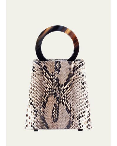 Adriana Castro Azza Mini Python Top-handle Bag - Natural
