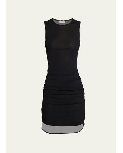 Saint Laurent Tulle Stretch Mini Dress - Black