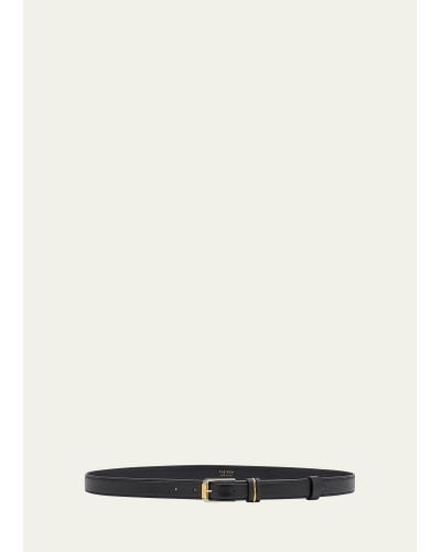 The Row Metallic Loop Small Leather Belt - Natural