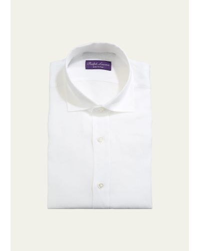 Ralph Lauren Purple Label Serengeti Linen Dress Shirt - White
