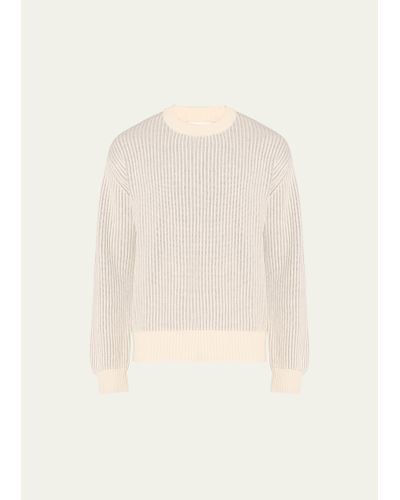 Lisa Yang Two-tone Ribbed Cashmere Sweater - Natural