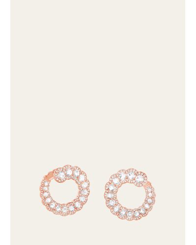 64 Facets 18k Rose Gold Loop Earrings With Diamonds - Natural