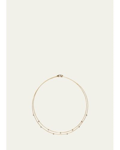 Paul Morelli 18k Yellow Gold Double Wire Necklace With Diamonds - Natural