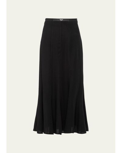 Prada Crepe Midi Skirt - Black