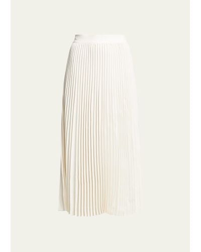 Co. Pleated Midi Skirt - Natural