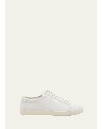 Saint Laurent Andy Leather Low-top Sneakers - Natural