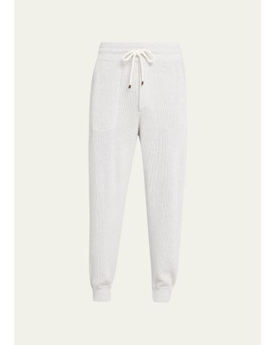 Brunello Cucinelli Ribbed Sweatpants - White
