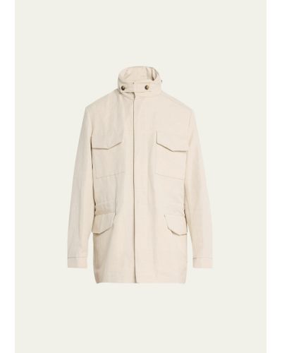 Loro Piana New Traveler Cotton-linen Rain Jacket - Natural