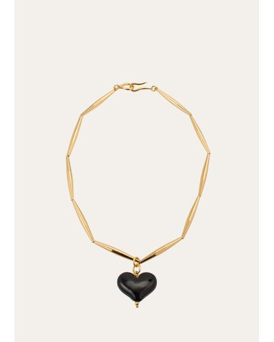 Tohum Design Cuore Necklace With Heart Pendant - White
