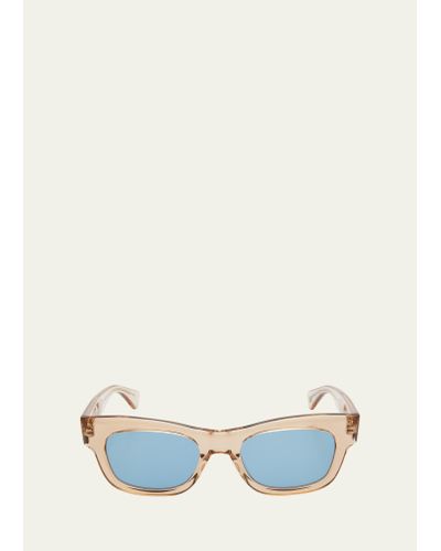 Garrett Leight Woz Semi-transparent Acetate Rectangle Sunglasses - Natural