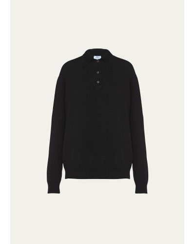 Prada Polo Cashmere Shirt - Black