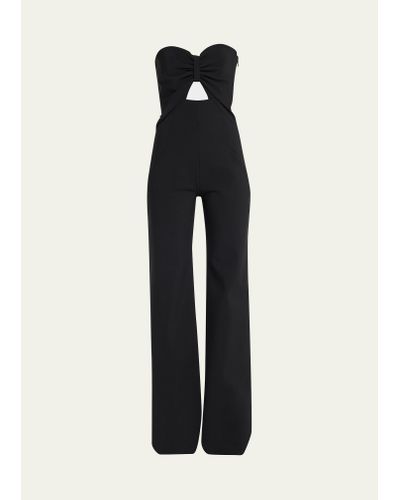 La Petite Robe Di Chiara Boni Satinka Strapless Cutout Sweetheart Jumpsuit - Black
