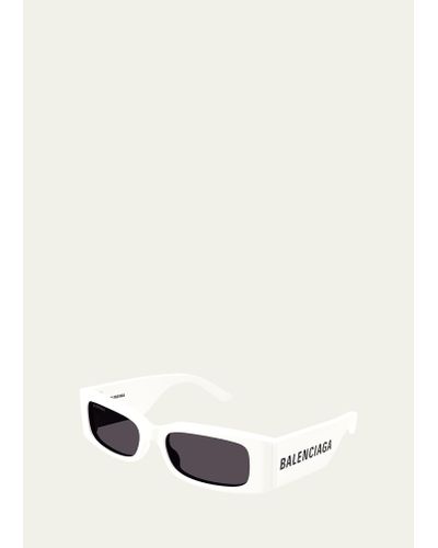 Balenciaga Acetate Rectangle Sunglasses - White