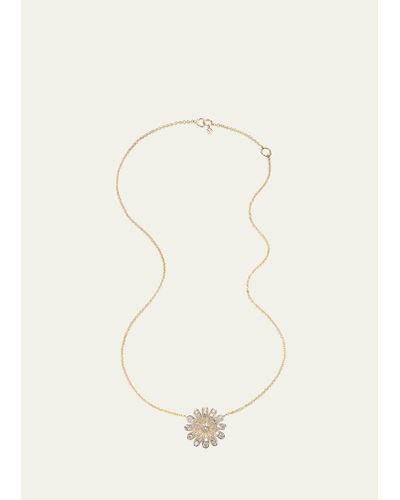 Nam Cho 18k Yellow Gold Diamond Daisy Pendant Necklace - Natural