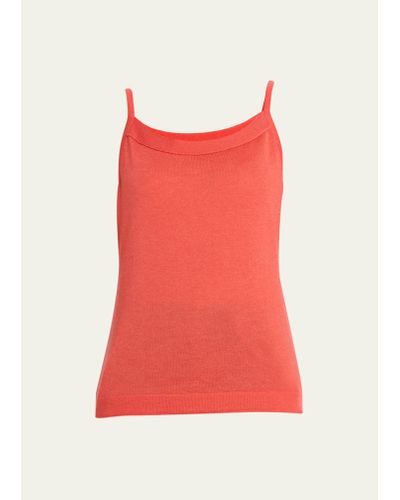 Lafayette 148 New York Scoop-neck Cashmere Sweater Tank - Red