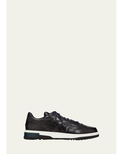 Berluti Scritto Leather Low-top Sneakers - Black