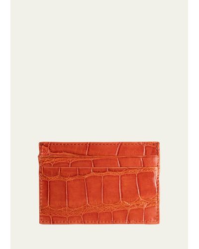 Abas Alligator Leather Card Case - Red
