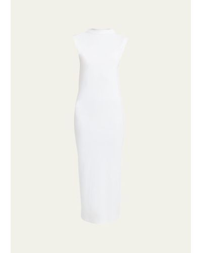 ARMARIUM Rose Ribbed Cotton Maxi Dress - White
