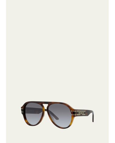 Dior Signature 58mm Acetate Aviator Sunglasses - Multicolor