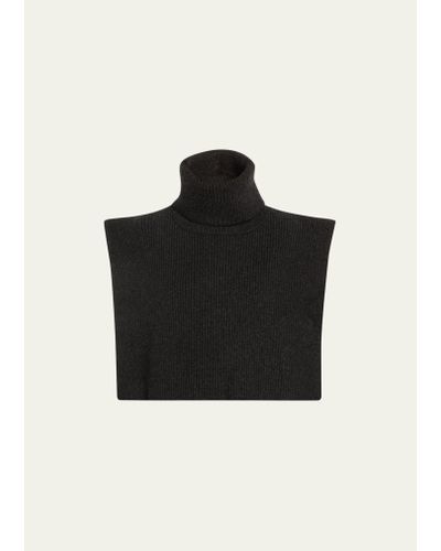 The Row Emmit Turtleneck Scarf Cashmere Collar - Black