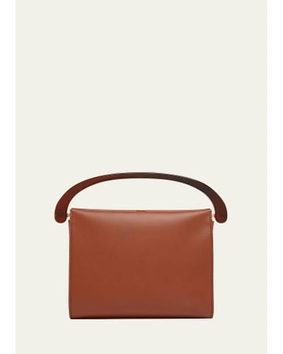 Dries Van Noten Crisp Leather Top-handle Bag - Brown
