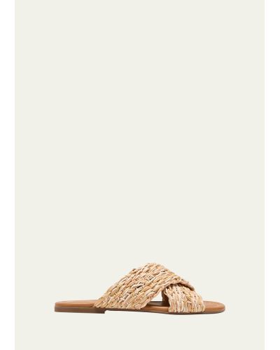 See By Chloé Jaicey Woven Crisscross Slide Sandals - Natural