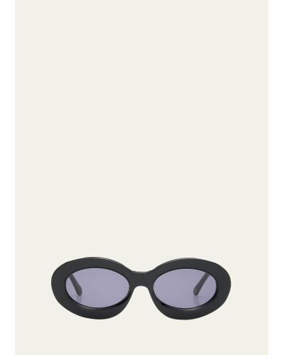 Karen Walker Beveled Acetate Oval Sunglasses - White