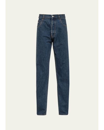 Prada Relaxed Used-look Jeans - Blue
