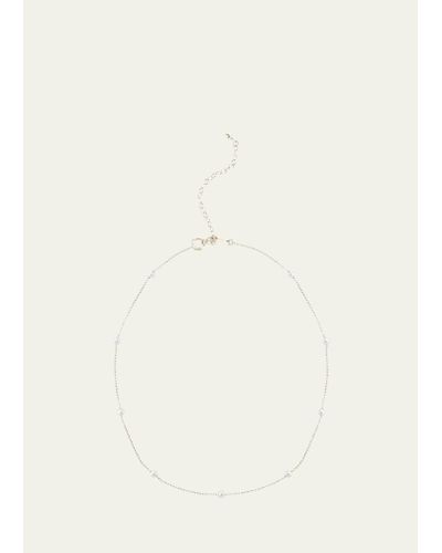 Mizuki Pearl Station Chain Choker Necklace - Natural
