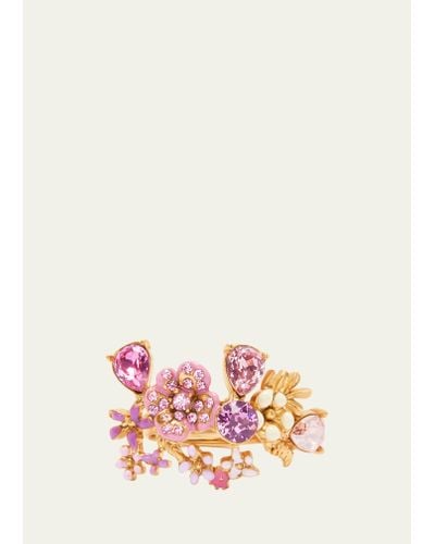 Oscar de la Renta Enamel Flower Garden Ring - Pink
