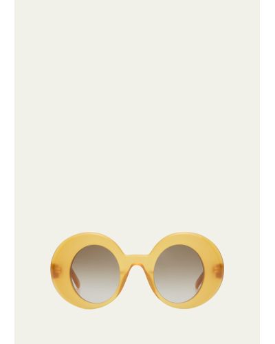 Loewe Gradient Logo Round Acetate Sunglasses - Natural