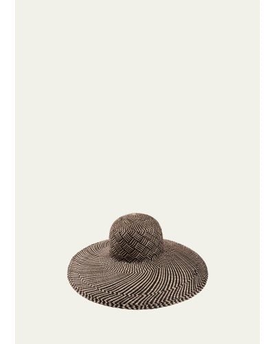 Barbisio Amos Patterned Straw Large-brim Hat - Multicolor